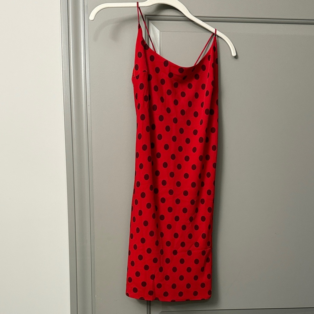 Abercrombie & Fitch Red Dress with Black Polka Dots